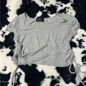 Gray crop top